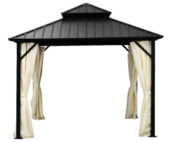 Paviljon vrtni antrancit 3x3x2,85 m, z belo zaveso