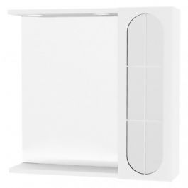 Kopalniška omarica zidna 938/LED, z 1 vrati - ogledalo, bela sijaj, dim.:58,5x57x15,5cm
