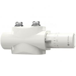 Multilux 4 komplet (beli) - Halo - Dvocevni za kopalniškii radiator s sredinskim priključkom kotni/ravni, Heimeier