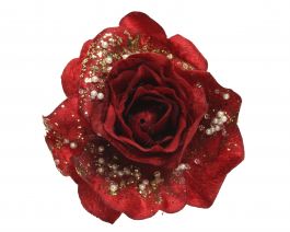 Vrtnica cvet božična rdeča 6cm, Kaem.