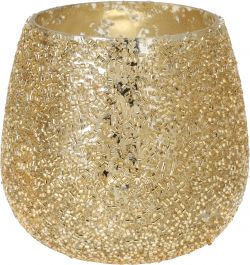 Svečnik glitter 8cm, zlat
