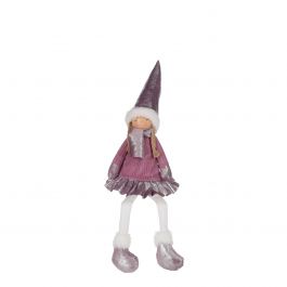 Figura božična punčka vijolična 50 cm, Edel.