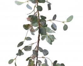 Girlanda evkaliptus zasnežena s cvetovi, 150 cm, Kaem.