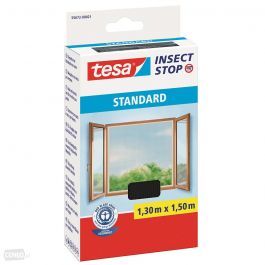 Mreža proti mrčesu za okna Insect Stop Standard, črna, 1,3 m x 1,5 m
