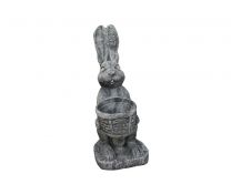 Okrasni kip zajček s košaro ( 67cm x 32kg )  Št.156    El.
