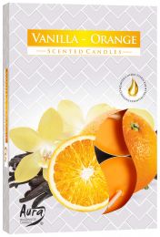 Sveča čajna dišeča 6/1 vanilija-pomaranča 
