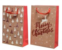 Darilna vrečka božična rdeča 8x20x30 cm, DSGlas