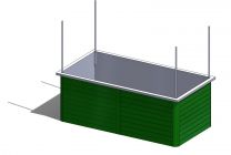 Visoka greda ( inox+ bar. pločevina zelena ) 2m x 1m x 1m, KARODI
