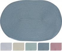 Pogrinjek, namizni oval 44x29cm pleten, pastel barve (