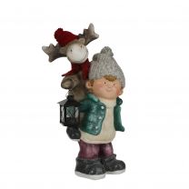 Figura božična fantek z jelenčkom 54 cm, Edel.