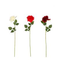 Cvetje umetno Mica, vrtnica, rdeča/ bela/tem.rdeča, 46 cm, Edel.