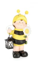 Figura vrtna, fantek čebela z lučko, 39,5 cm, Bizz.