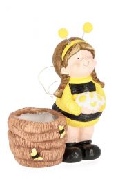 Figura vrtna, deklica čebela s košem, 39,5 cm, Bizz.