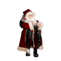 Figura božična božiček rdeč s trakom 63 cm, Edel.
