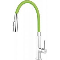 Kuhinjska armatura stoječa Zumba Slim z fleksibilnim izlivom, 2-funkcijska, zelena, FERRO