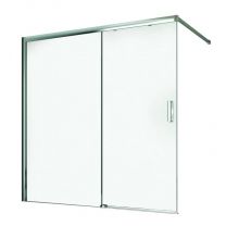 Predelna kopalniška stena z drsnimi vrati, krom 120x140cm, 6mm steklo, SANOTECHNIK