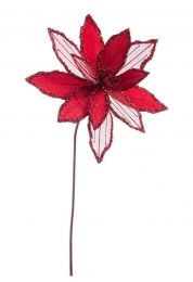 Cvetje umetno božična zvezda rdeča Dollie 30x60 cm, Bizz.