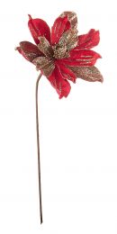 Cvetje umetno magnolija rdeče/zlata Lillith 22x50 cm, Bizz.