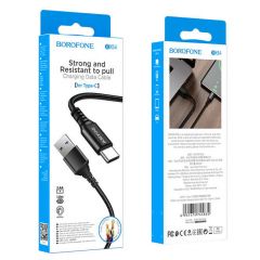 Kabel polnilni Borofone BX54 pleten USB-A/USB-C 2,4A 1m, črn