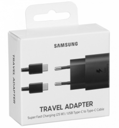 Polnilec hišni Samsung USB-C super fast 25W + kabel USB-C/C