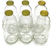 Steklenica za sok 1L s pokrovčki  6/1, pokrov 43mm
