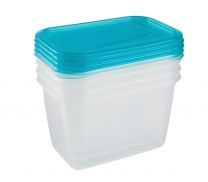 Posoda za hrano Fredo ˝fresh˝ set 4x0,75l 15,5x10,5x8,5cm modra 
