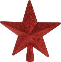 Zvezda za božično drevo rdeča 19 cm, Koo.