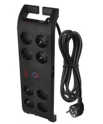 Prenapetostna zaščita 8V/3M ČRN 1800J schuko Emos