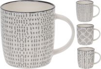 Lonček mug porcelan new bone 340cc raz. dekorji (