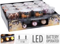 Lučke 10 led rožnate 40 mm baterijske, Koo.
