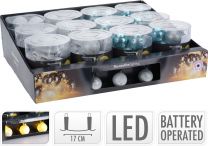 Lučke 10 led bele/modre 40 mm baterijske, Koo.