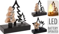 Lučka novoletna smreka/zvezda 5 led lučk, 15 cm, Koo.