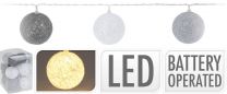 Lučke 10 led kroglice toplo bele baterisjke notranje, Koo.