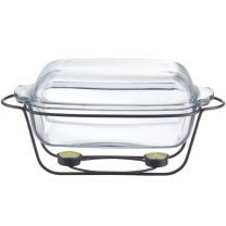 Pekač s pokrovom  za pečenje v pečici  na podstavku za 2 svečki 5,3l Saule od-40°do + 300° 

