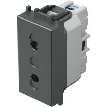 Vtičnica MODUL EURO+KS 2P 10A 1M antracit