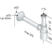 SIFON ZA UMIVALNIK 5/4'' PVC, brez izliva, N1B2 
