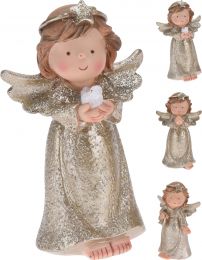 Figura okrasna angelček zlat, 12cm, Koo.