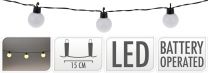 Lučke 10 led toplo bela baterisjke, Koo.