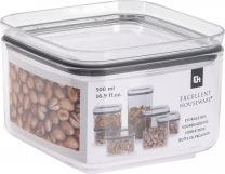 Doza za shranjevanje s pokrovom na silikonsko tesnilo 500ml 10x10xH7cm pvc Kop.
