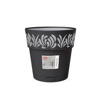 Lonec cvetlični Gaia fi 25 x H25 graphite, Stef.