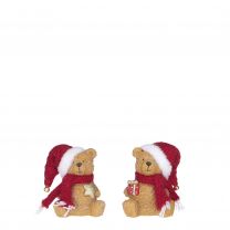 Figura medvedek božični 14cm, Edel.