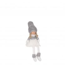 Figura božična punčka siva 56 cm, Edel.