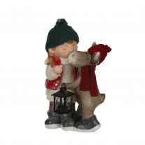Figura božična punčka  z jelenčkom 42 cm, Edel.