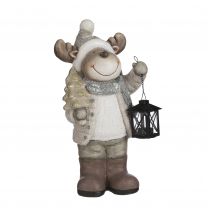 Figura božična jelenček z lanterno 48cm, Edel.