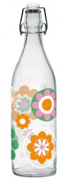 Steklenica z zamaškom Vouge rožice, 1l 
