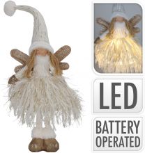 Figura božična punčka stoječa rjava led 50 cm, Koo.