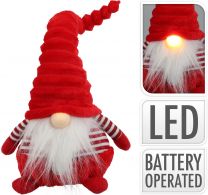 Figura božični palček rdeč led 44 cm, Koo.