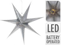 Zvezda božična led papir srebrna, 60cm, Koo.