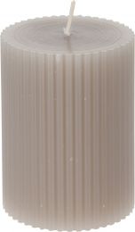Sveča rebrasta Pillar 8cm, temno siva
