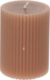 Sveča rebrasta Pillar 8cm, rjava
